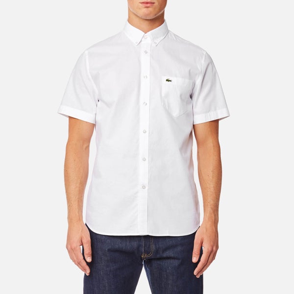 Lacoste Men's Short Sleeve Shirt - White/White