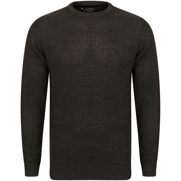 Kensington Men's Crew Neck Jumper with Waffle Stitch - Charcoal
