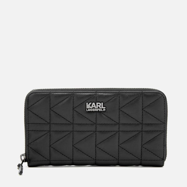 Karl Lagerfeld Women's K/Kuilted Zip Wallet Core - Black