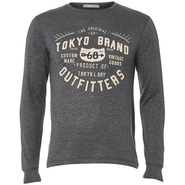 Tokyo Laundry Men's Timperley Jersey Long Sleeve Top - Charcoal