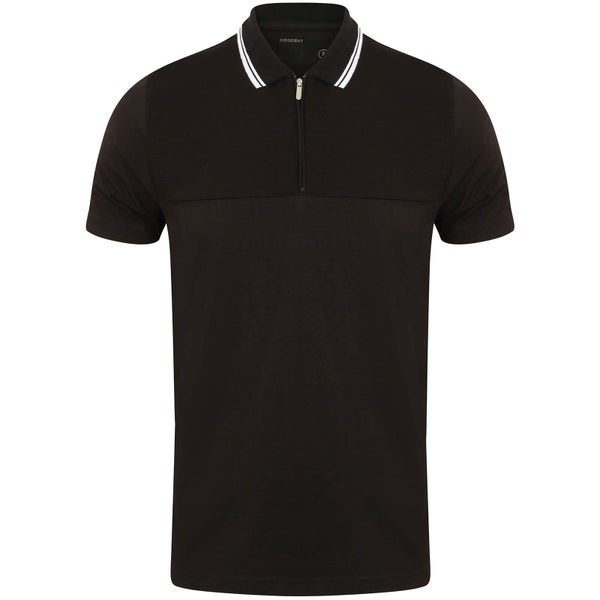 Dissident Men's Henstridge Half Panel Polo Shirt - Black