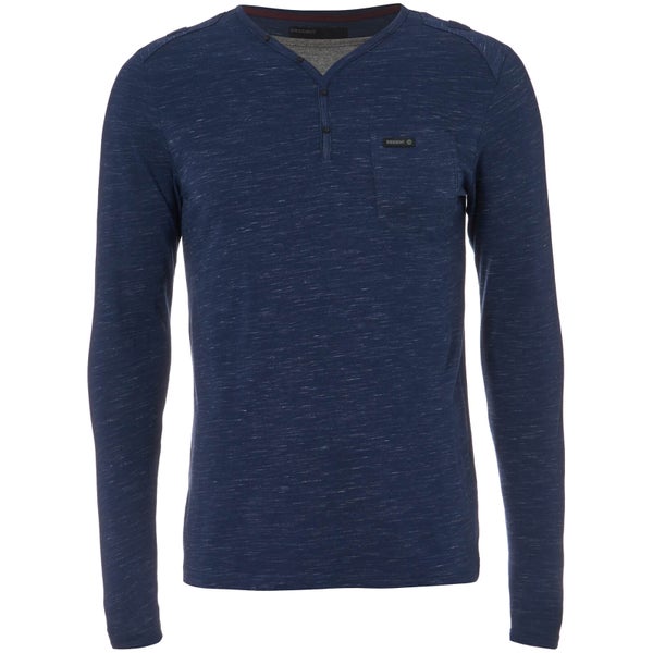 Dissident Men's Helter Mock Layered Long Sleeve Top - Midnight Blue