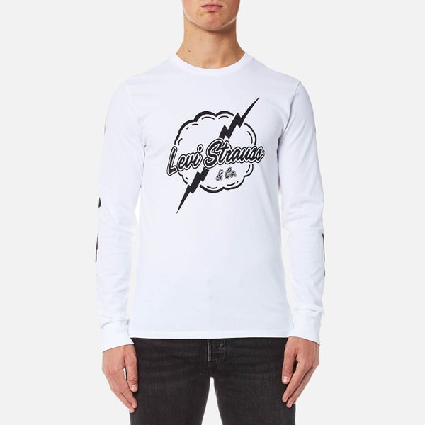 Levi's Men's Long Sleeve Graphic T-Shirt - Lightning White