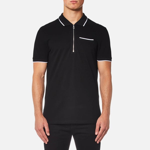 Versace Collection Men's Piping Detail Polo Shirt - Nero