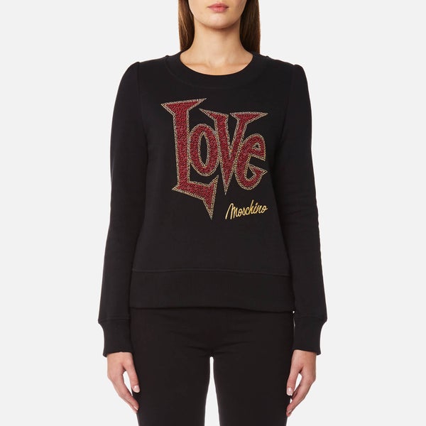 Love Moschino Women's Large Love Logo Sweatshirt - Black