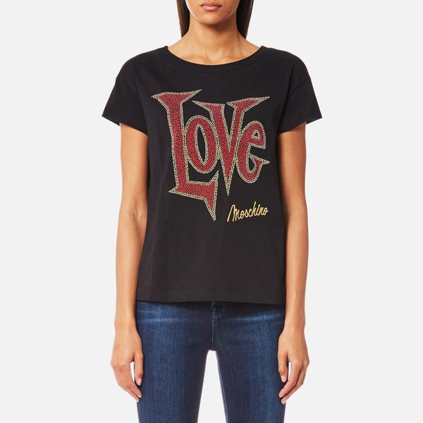 Love Moschino Women's Large Letter Love T-Shirt - Black