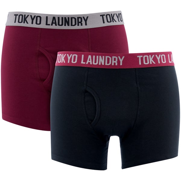 Tokyo Laundry Men's Harleton 2 Pack Boxers - Oxblood/Black