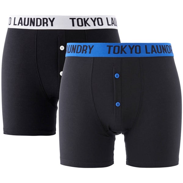 Lot de 2 Boxers Handley Tokyo Laundry - Bleu / Blanc
