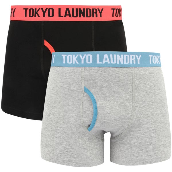 Tokyo Laundry Men's Heiron 2 Pack Boxers - Paradise Pink/Niagara Blue