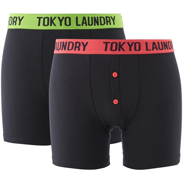 Tokyo Laundry Men's Handley 2 Pack Boxers - Paradise Pink/Laundered Green