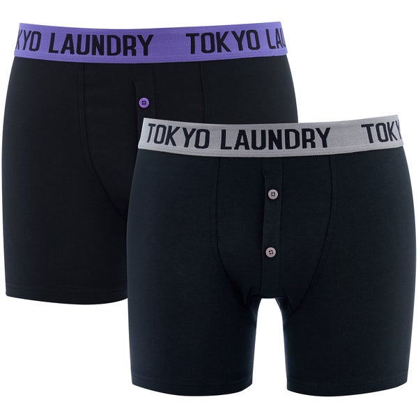 Tokyo Laundry Men's Handley 2 Pack Boxers - Purple Opulence/Mid Grey Marl