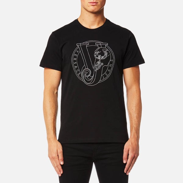 Versace Jeans Men's Large Chest Logo T-Shirt - Nero