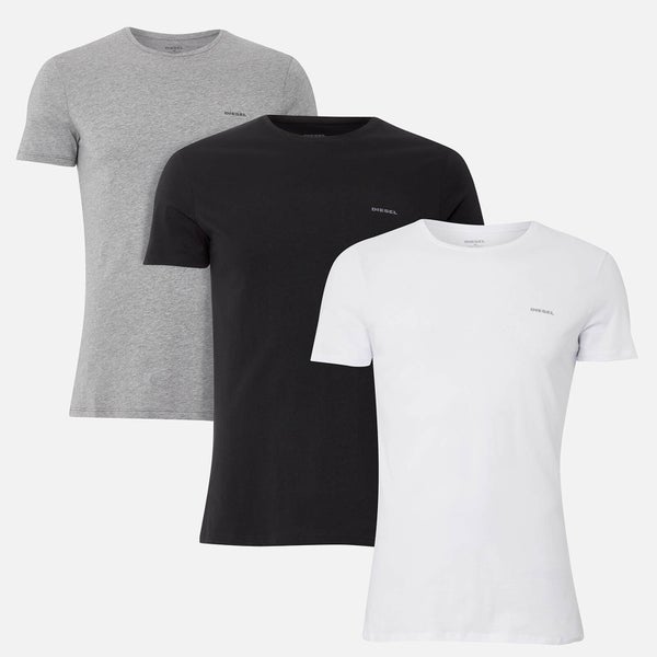 Diesel Men's Jake 3 Pack T-Shirt - Black/Grey/White
