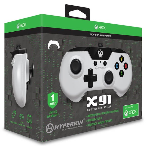 Licensed X91 90's Style Controller XBOX 1 & PC Controller - White