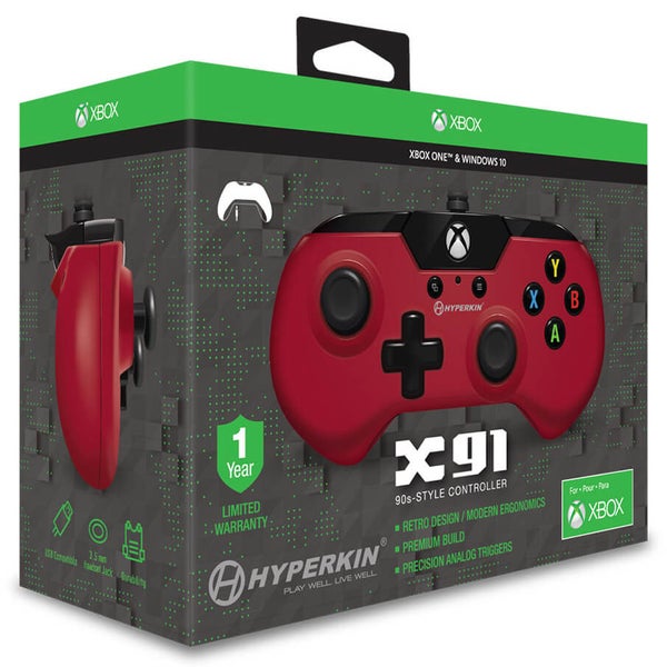 Licensed X91 90's Style Controller XBOX 1 & PC Controller - Red