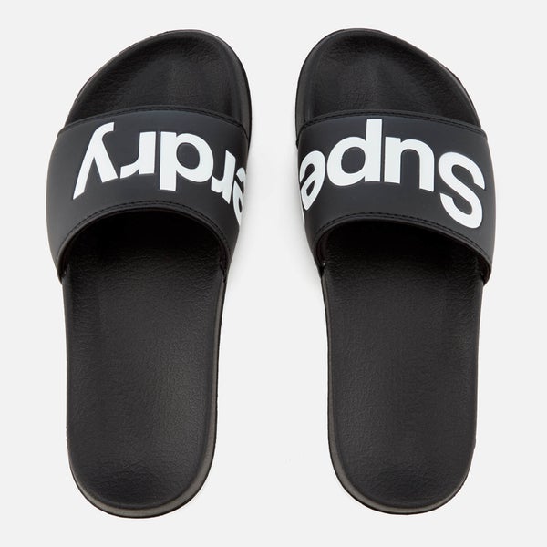 Superdry Men's Pool Slide Sandals - Black/Optic
