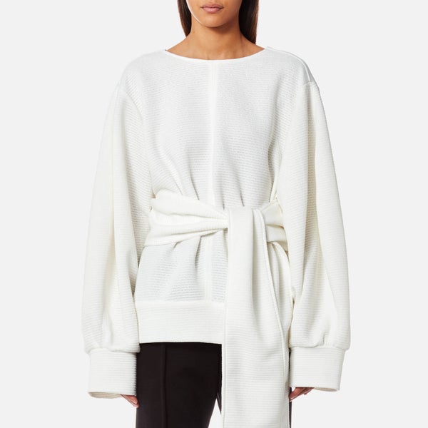 House of Sunny Women's Primary Rib Oversized Jumper - Clean White