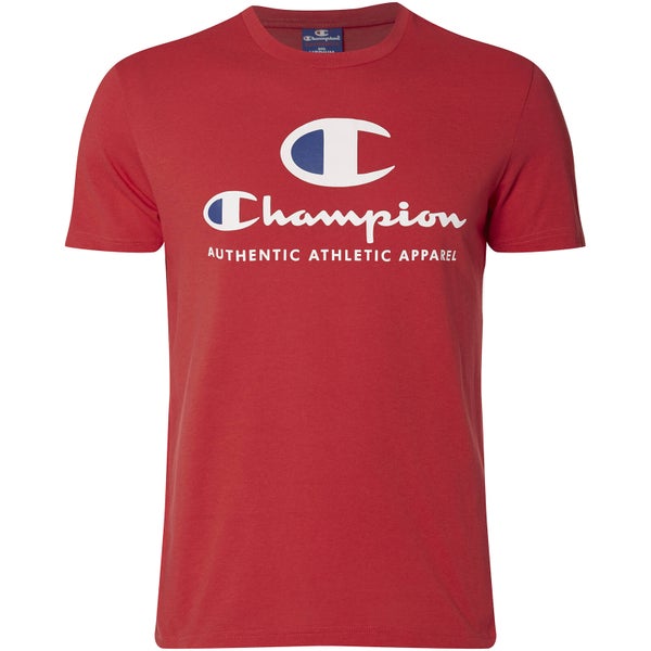 Champion Men's Large Logo T-Shirt - Red