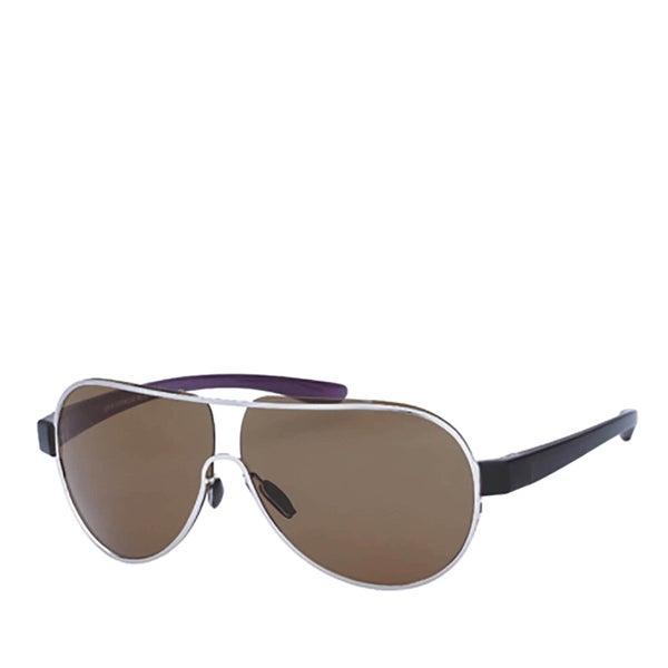 Men's Aviator Sunglasses - Black/Brown