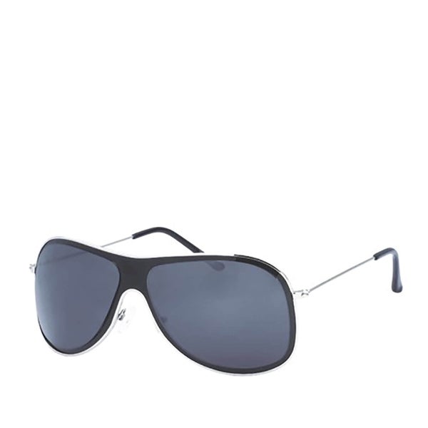 Men's Wrap Sunglasses - Black/Silver