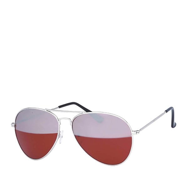 Men's Aviator Mirrored Sunglasses - Silver/Red