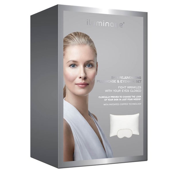 Taie d'oreiller rajeunissante et Masque rajeunissant pour les yeux Iluminage – Blanc