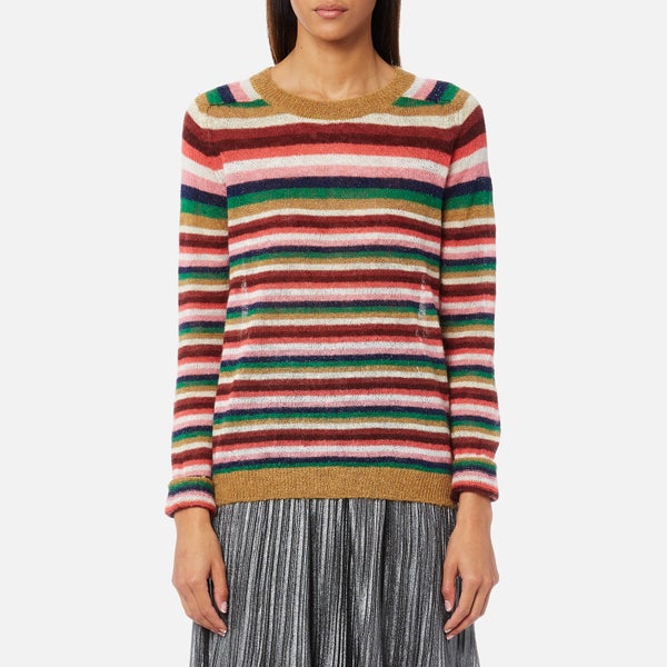 Maison Scotch Women's Soft Striped Pullover Jumper - Combo A