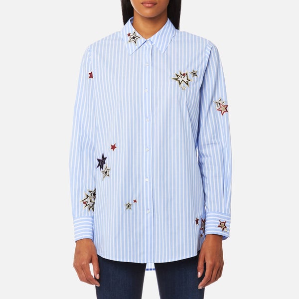 Maison Scotch Women's Long Sleeve Shirt with Placed Star Embroidery - Combo S