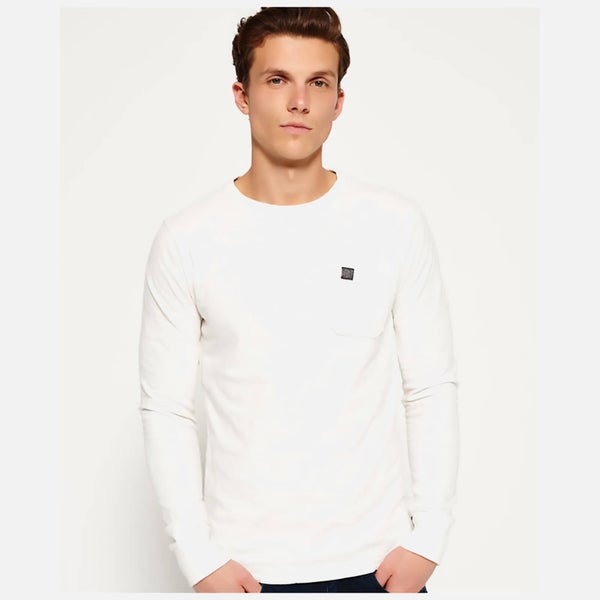 Superdry Men's Surplus Goods Long Sleeve Pocket T-Shirt - Tribeca White