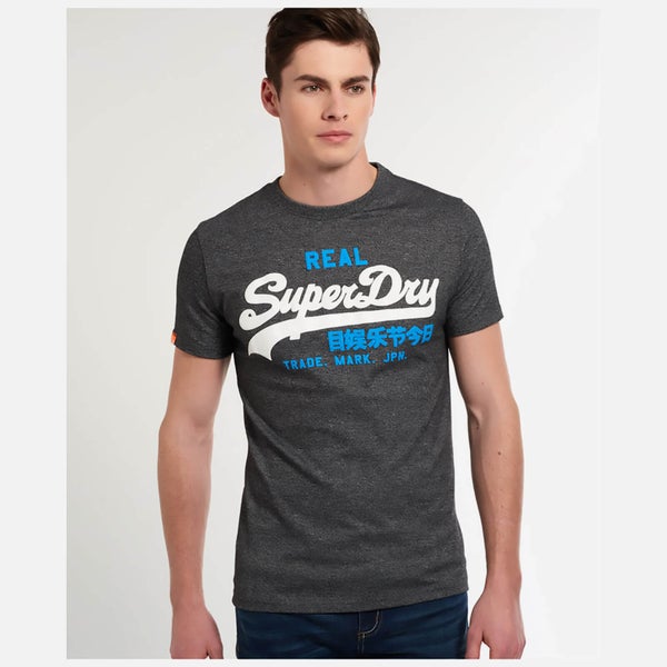 Superdry Men's Vintage Logo Duo Entry T-Shirt - Charcoal Marl Jaspe