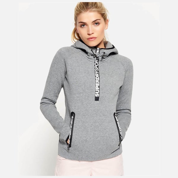 Superdry Women's Superdry Gym Tech Hooded Sweatshirt - Speckle Charcoal