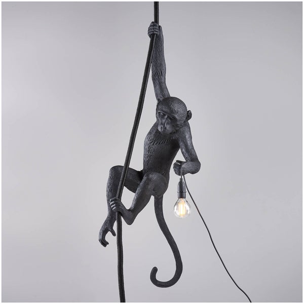 Seletti Ceiling Monkey Lamp - Black