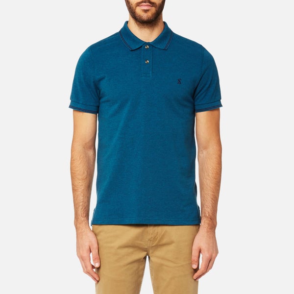 Joules Men's Tipped Polo Shirt - Teal Marl