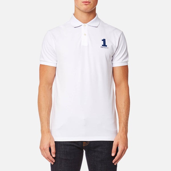 Hackett Men's New Classic Short Sleeve Polo Shirt - White