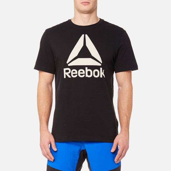 Reebok Men's Stacked Logo Short Sleeve T-Shirt - Black