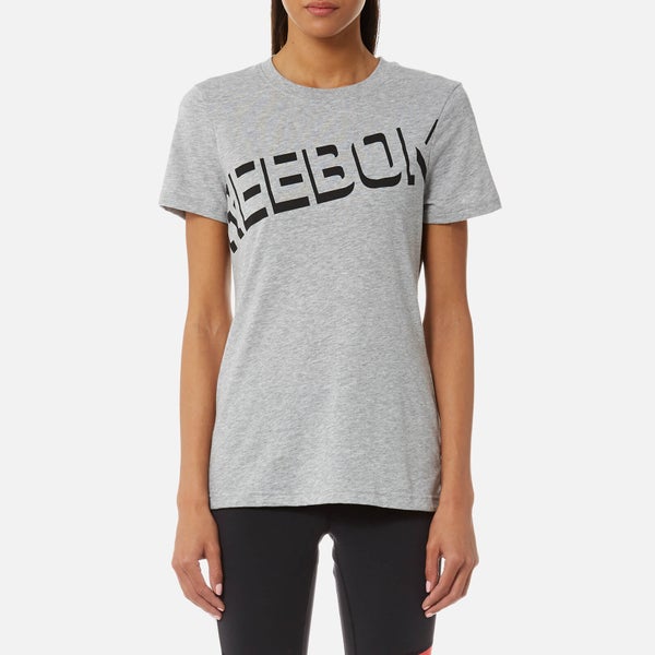 Reebok Women's Basic Logo Short Sleeve T-Shirt - Medium Grey Heather