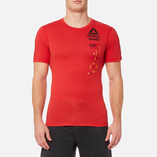 Reebok Men's CrossFit Poly Blend Short Sleeve T-Shirt - Primal Red