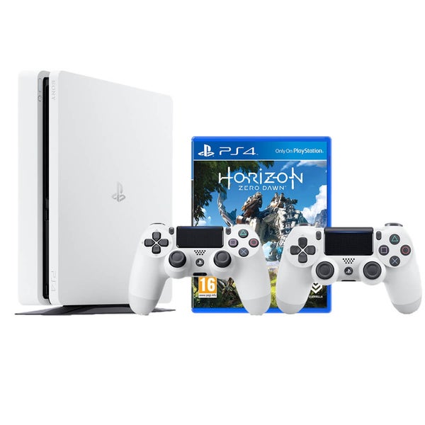 Sony PlayStation 4 Slim 500GB White with DualShock 4 V2 and Horizon Zero Dawn