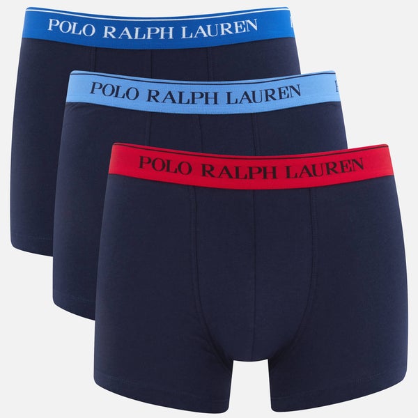 Polo Ralph Lauren Men's 3 Pack Classic Trunk Boxer Shorts - Navy/Sapphire/Blue/Red