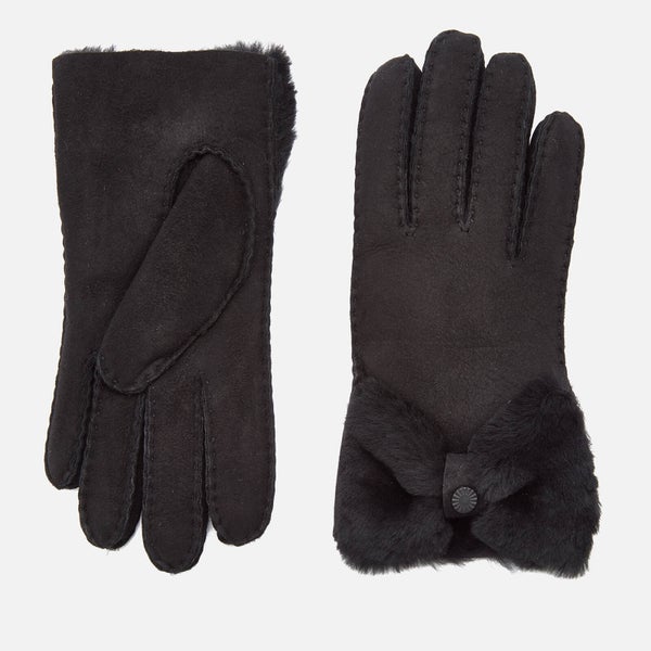 UGG Australia Women's Sheepskin Bow Gloves - Black