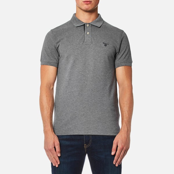 GANT Men's Contrast Collar Polo Shirt - Grey