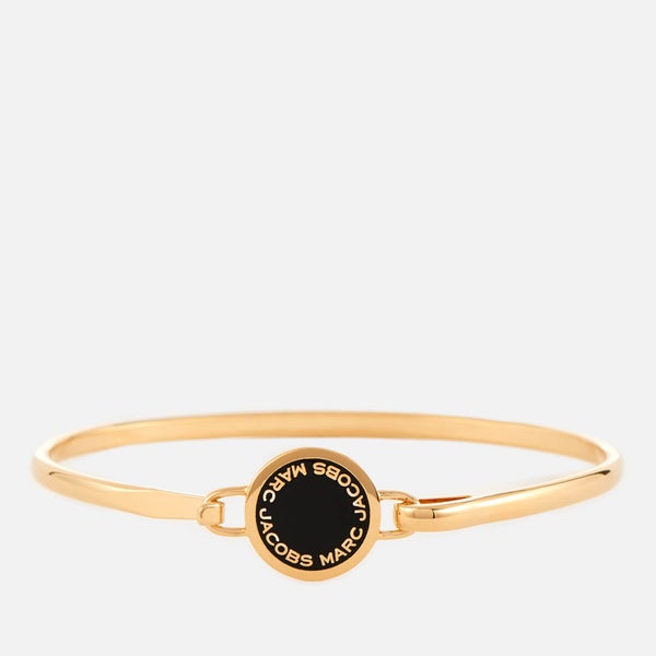 Marc Jacobs Women's Enamel Logo Disc Hinge Bracelet - Black/Oro