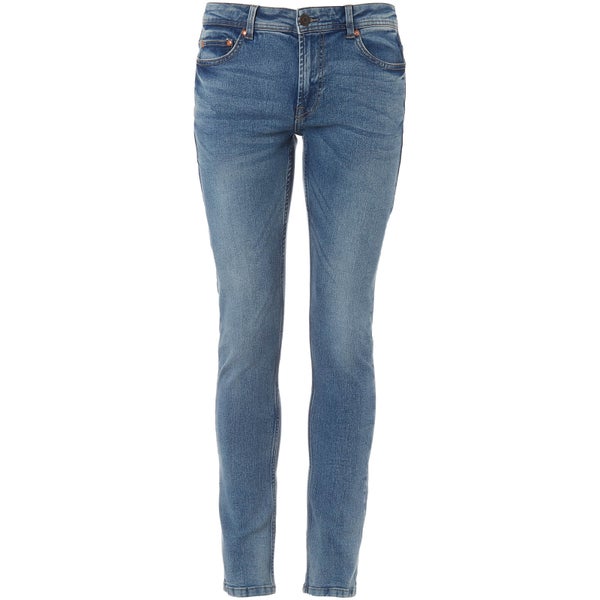 Troy Men's Loop Washed Slim Fit Jeans - Mid Blue Denim