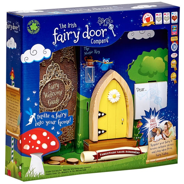 The Irish Fairy Door Company Arched Fairy Door - Yellow (Slim)