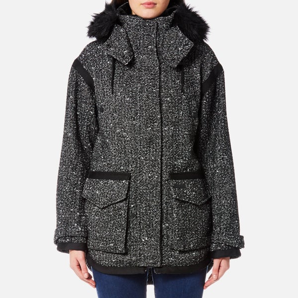 Superdry Women's Fjord Ovoid Parka - Grey Twill Boucle