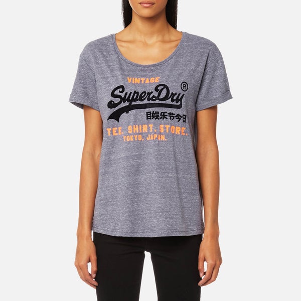 Superdry Women's Slim BF T-Shirt - Badlands Blue Marl