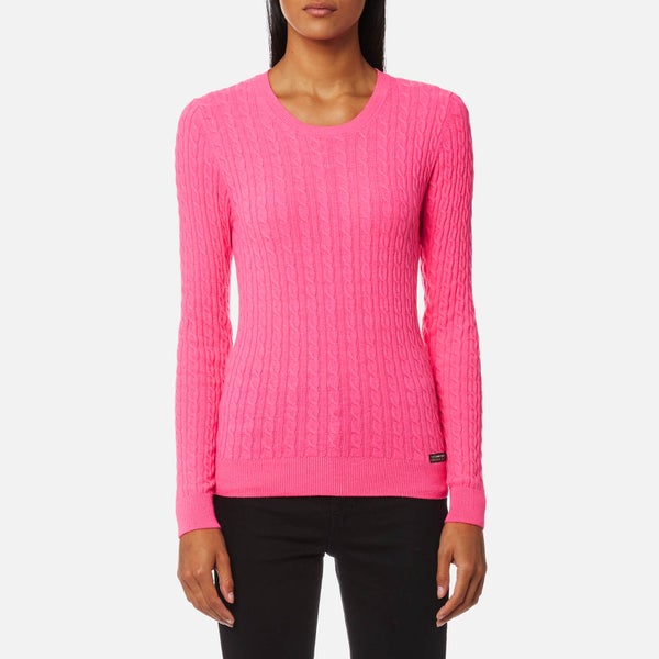 Superdry Women's Luxe Mini Cable Knitted Jumper - Fluro Pink
