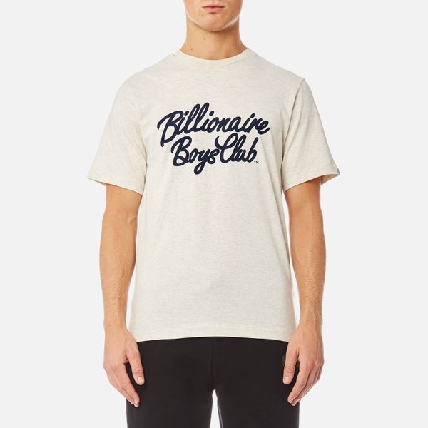 Billionaire Boys Club Men's Flock Script Logo T-Shirt - Oat