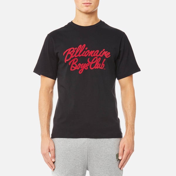 Billionaire Boys Club Men's Flock Script Logo T-Shirt - Black