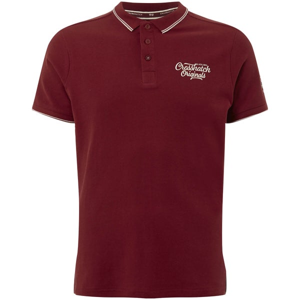 Polo Homme Morristown Crosshatch - Rouge